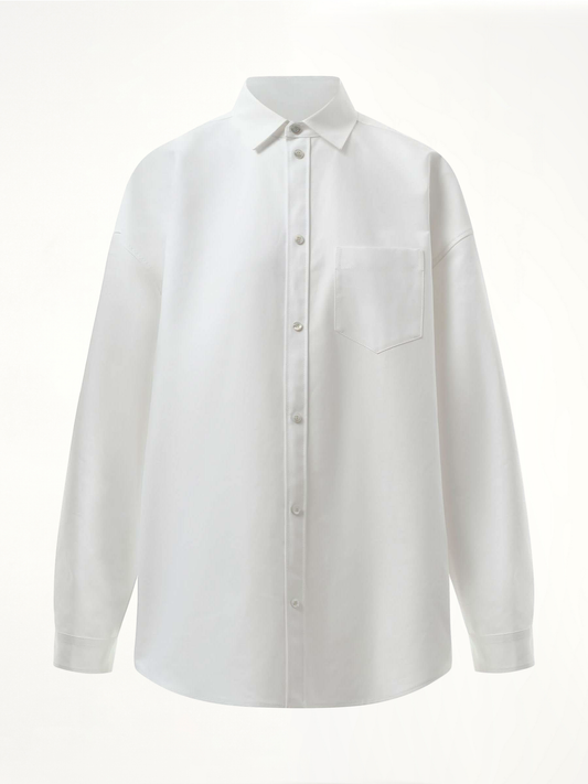 BALENCIAGA Cotton Poplin Outwear Shirt (White)