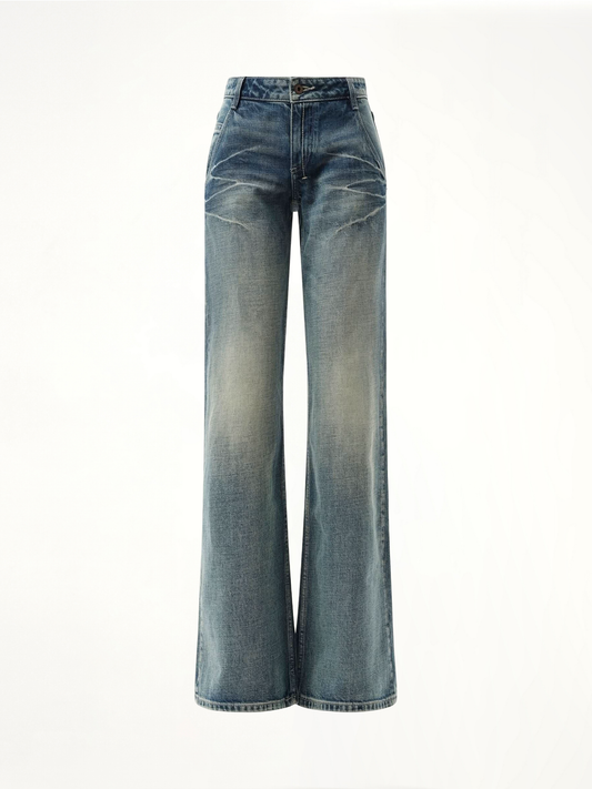 FAX COPY EXPRESS 888 Low-Rise Oversized Jeans (Blue)