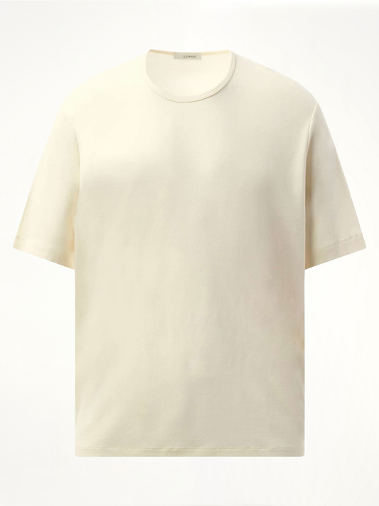 LEMAIRE Rib U Neck T-Shirt (Light Cream)