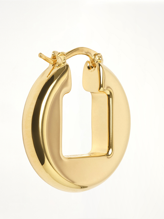 JACQUEMUS Les Boucles Rond Carre Earrings (Gold)