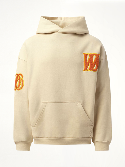WE11DONE Boucle Letter Logo Hoodie (Beige)