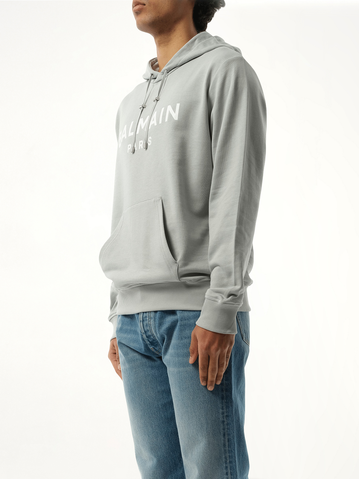 Balmain Print Hoodie (Grey)