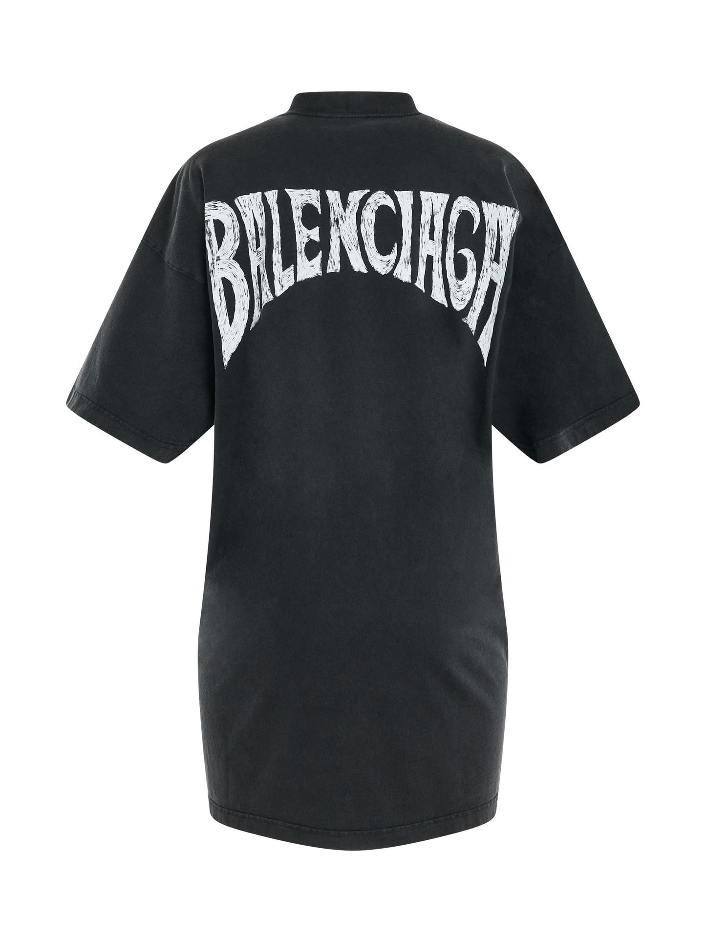 BALENCIAGA Hand Drawn Vintage T-Shirt Dress (Black)