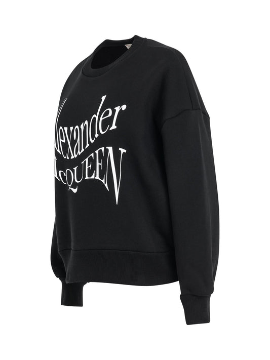 ALEXANDER MCQUEEN Warped Print Sweatshirt (Black)