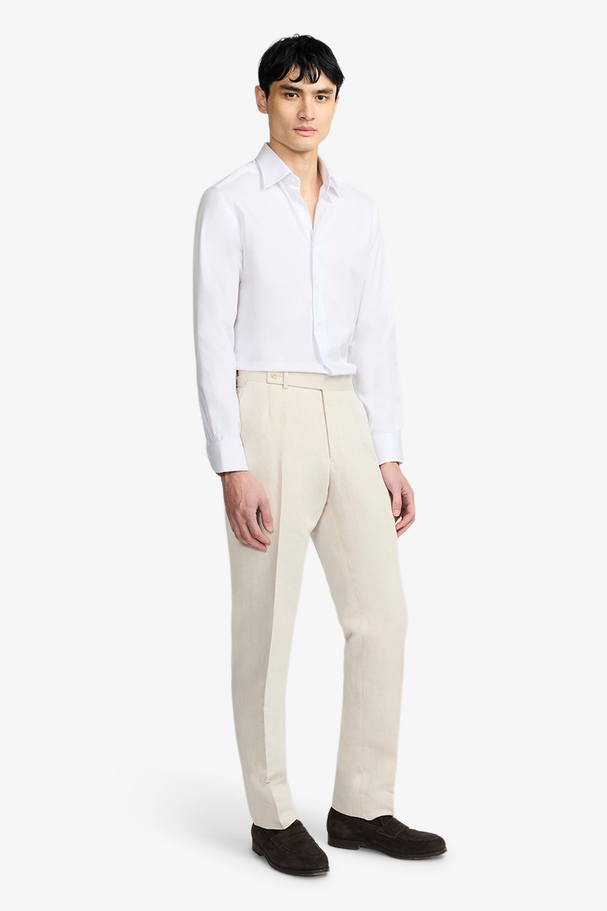 Anthony Squires Onder Formal Shirt Herringbone (White)