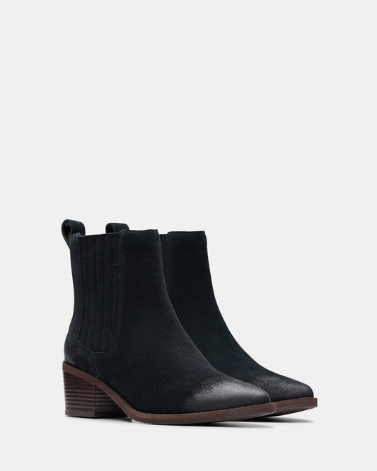 Morzine Top Black Suede