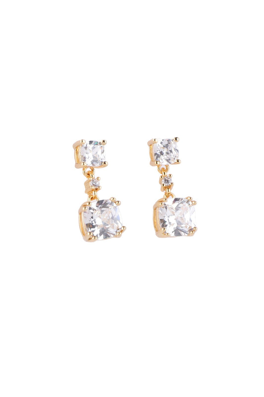 Heychic Jolie Zircon Drop Earrings (Gold)