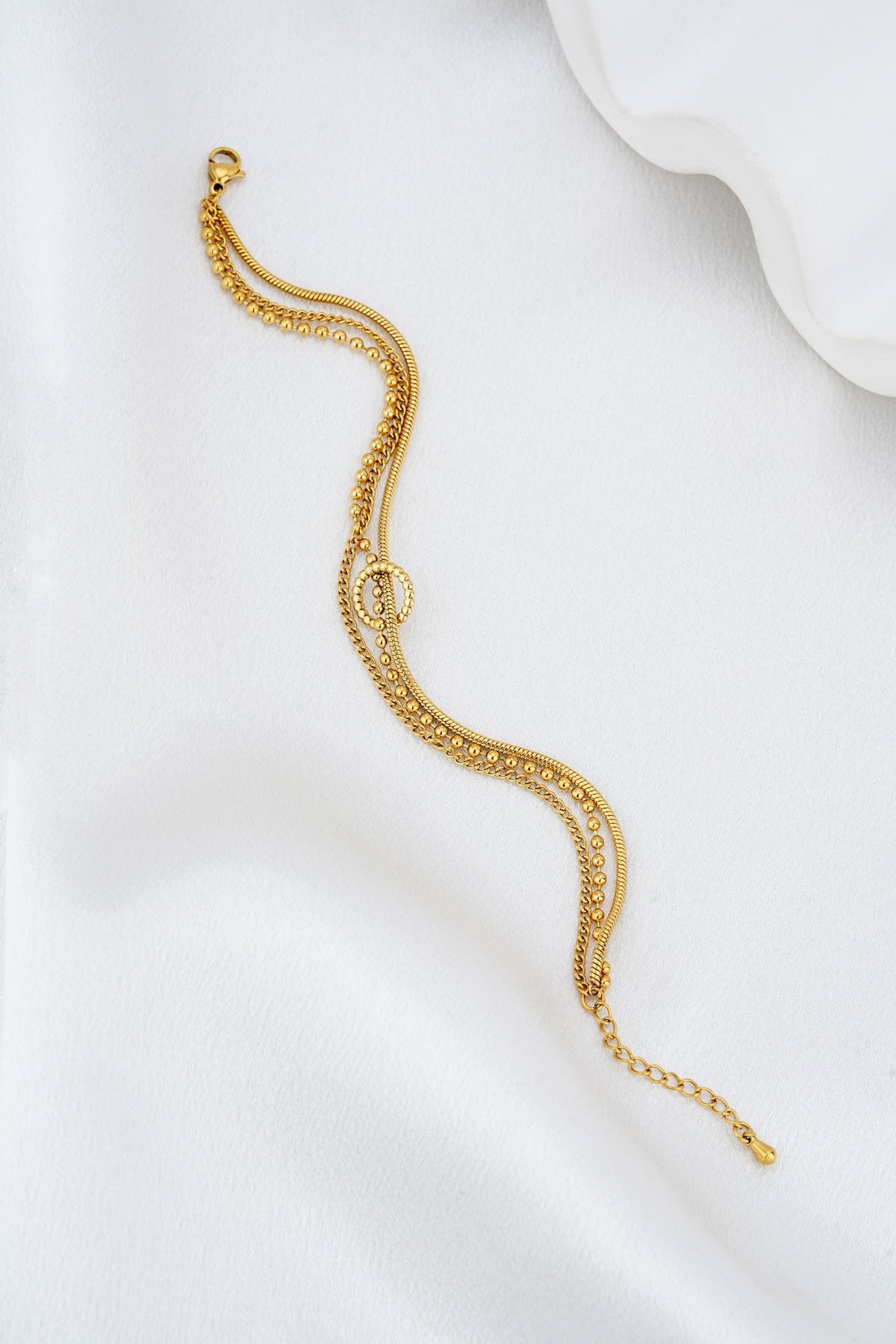 HEYCHIC Helia Layered Gold Bracelet (Red)