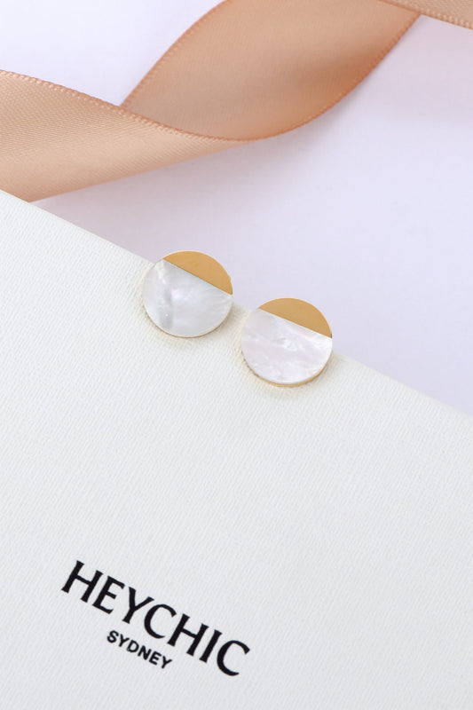 Heychic Perline Mother of Pearl Earrings (Gold)