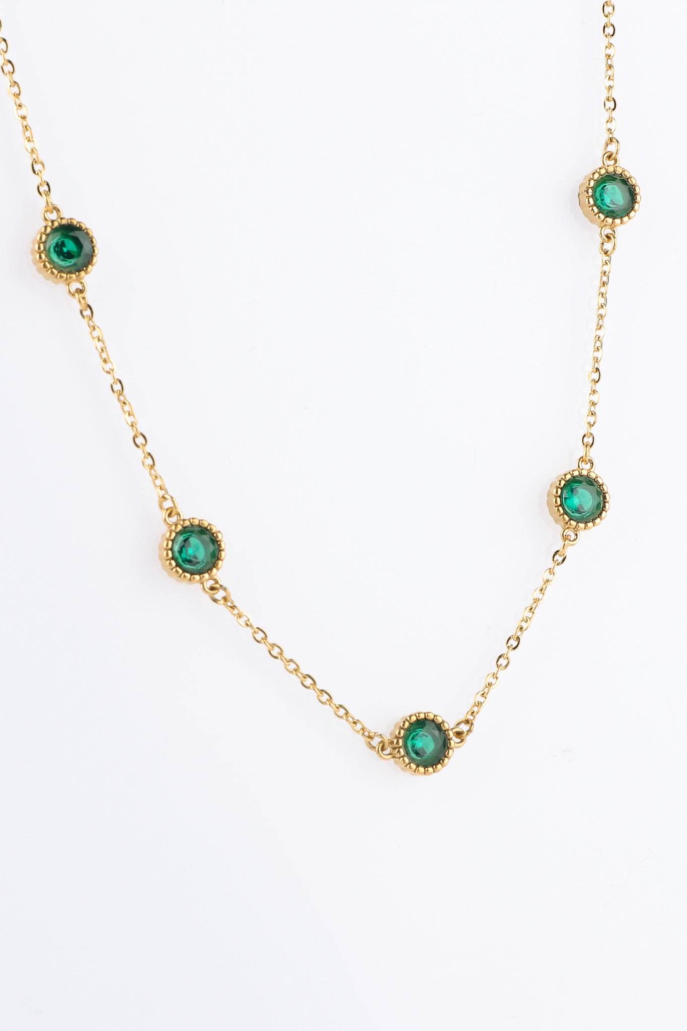Heychic Verdania Zircon Gold Necklace (Green)