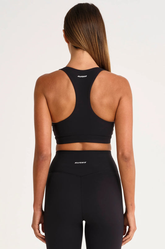 ALLFENIX CloudCore Scoop Neck Racer Back Sports Bra (Black)
