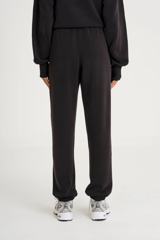 Soft Luxury Cuffed Track Pant (Black)