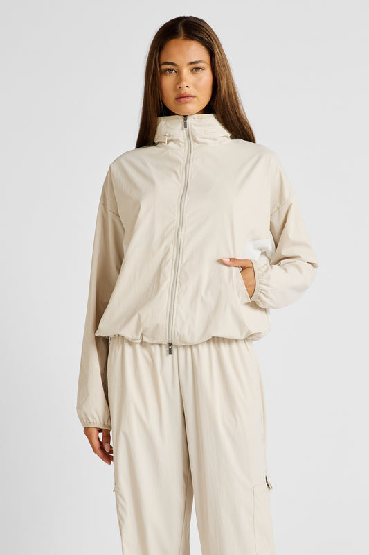 Spray Paneled Windbreaker (Stone)