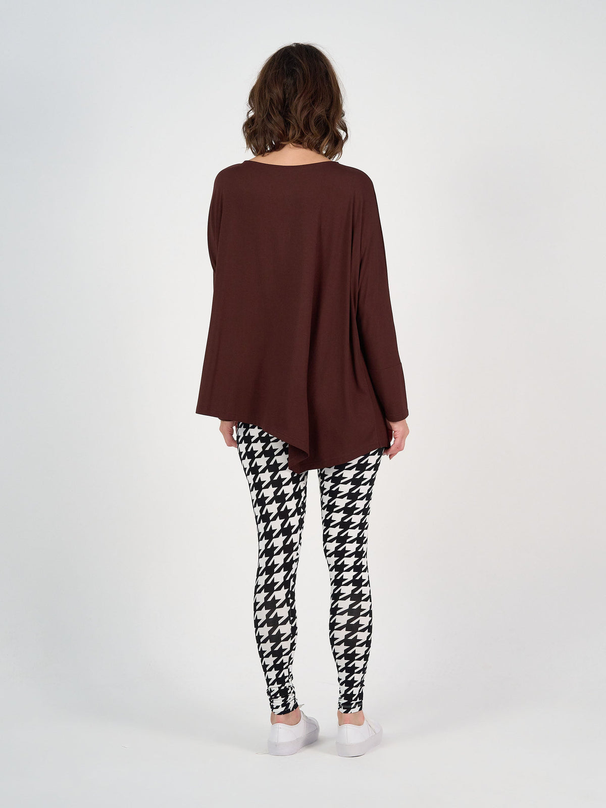 Lou Lou Susie Oversized Asymmetrical Bamboo Top (Burgundy)