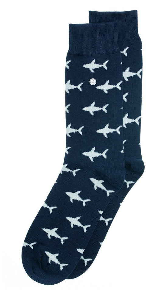 Kabana Shark Attack Socks Medium (Navy)