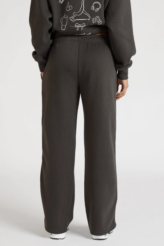 Wide Leg Track Pant (Black)