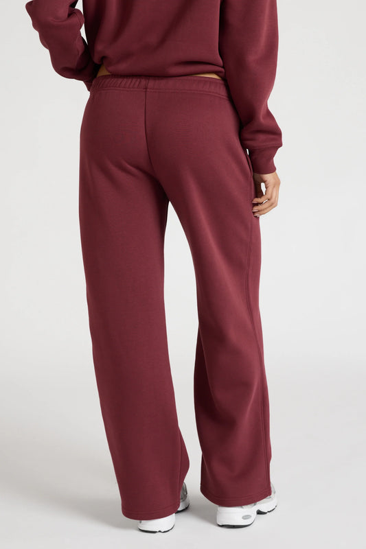 Wide Leg Track Pant (Burgundy)