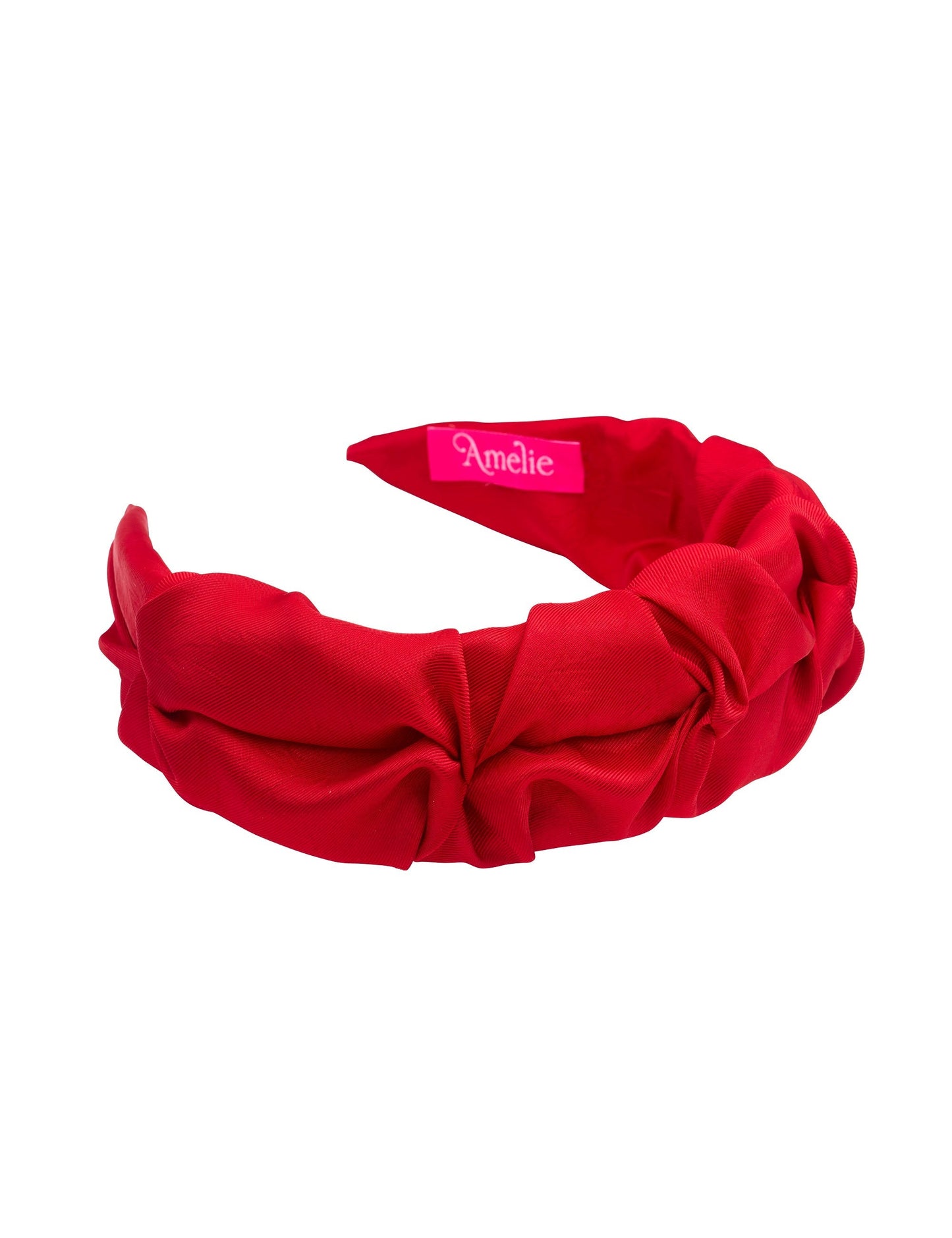 GROUP48 Wine Red Ruffle Satin Headband (Print)