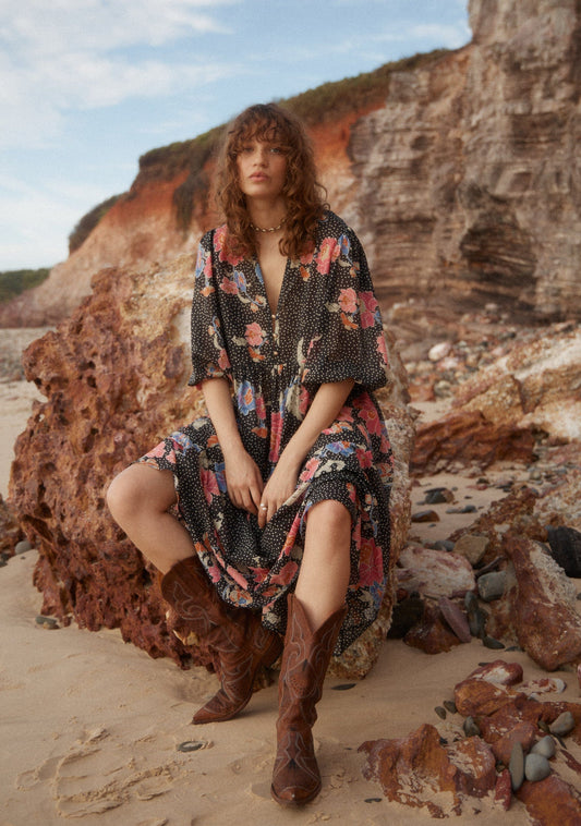 Auguste The Label Amaya Midi Dress (Black)