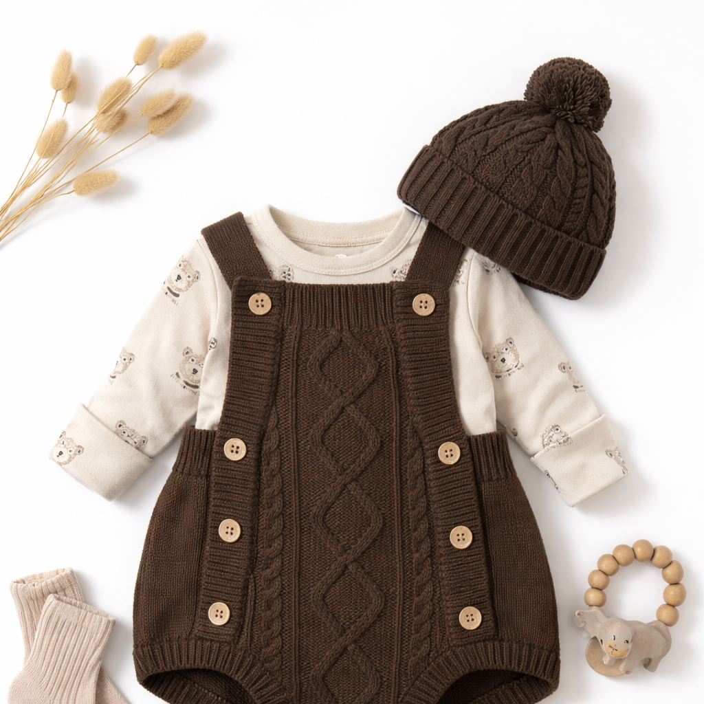 Espresso Cable Knit Romper