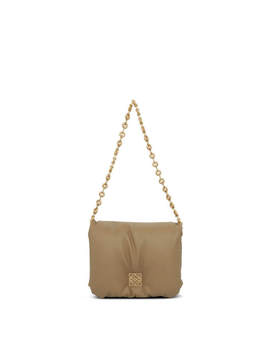 LOEWE Puffer Goya Bag (Shiny Nappa Lambskin in Clay Green)