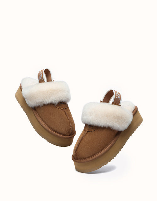 AUSTRALIAN SHEPHERD® Waffle Platform Slippers (Chestnut)