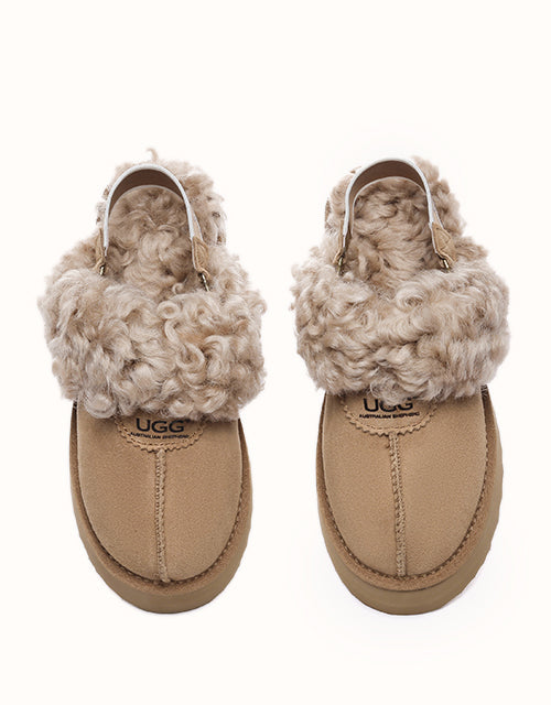 Ugg AUSTRALIAN SHEPHERD® Waffle Curly Platform Slippers (Chestnut)