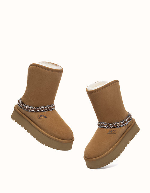 Ugg AUSTRALIAN SHEPHERD® Short Fayle Platform Boots (Chestnut)