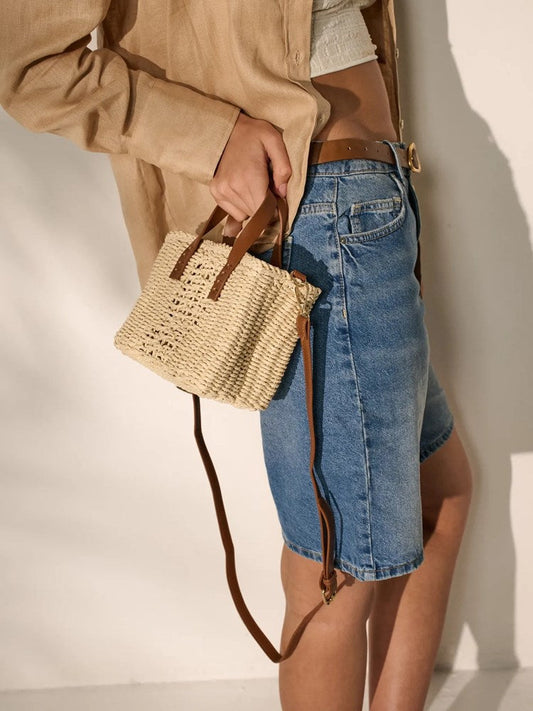 Betty Basics Piccolo Petit Straw Bag (Beige)