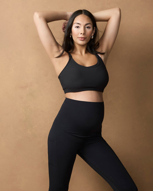 Soon Maternity Active Overbelly Side Pocket Leggings (Black)