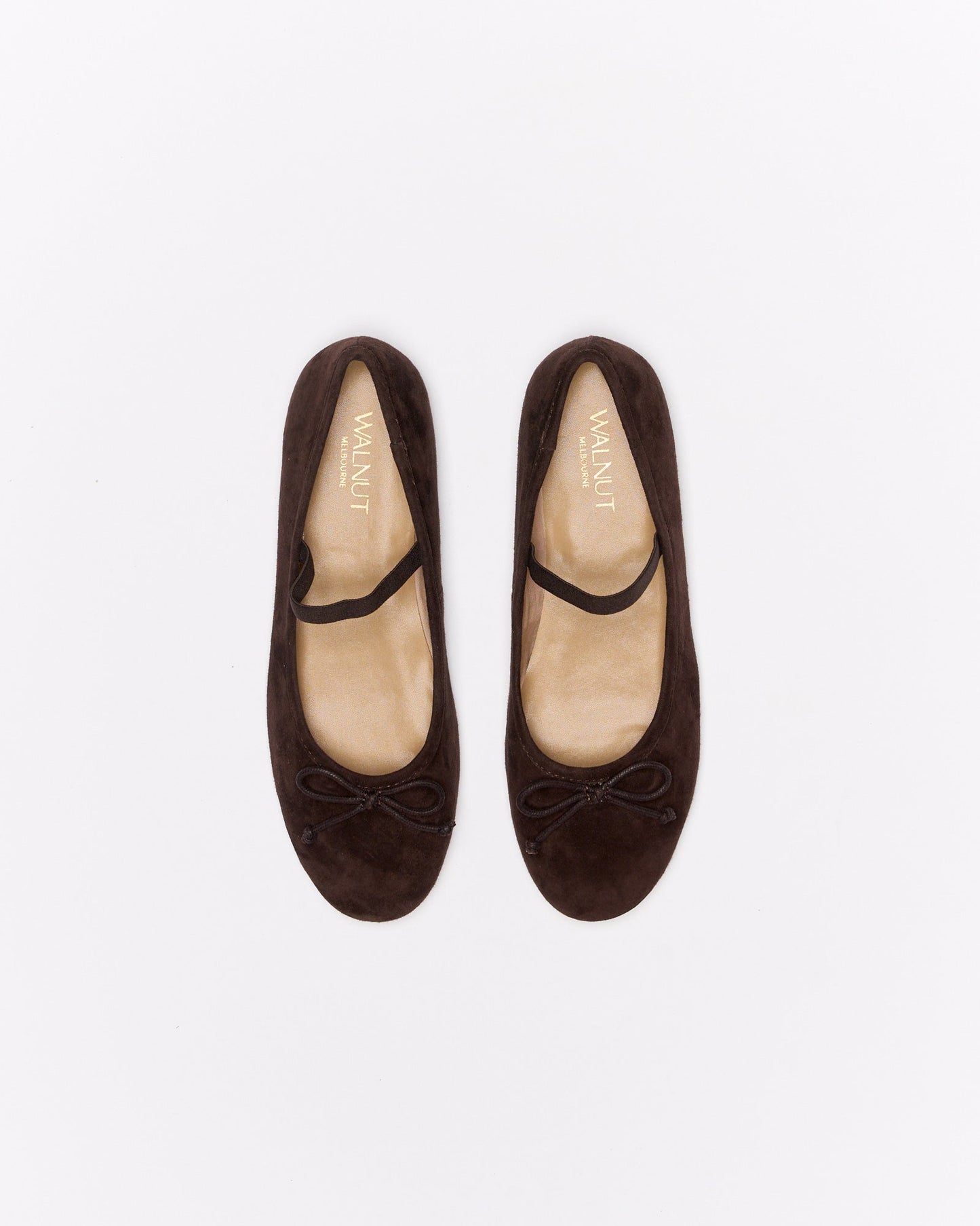 Walnut Melbourne Alice Leather Ballet (Chocolate Suede)
