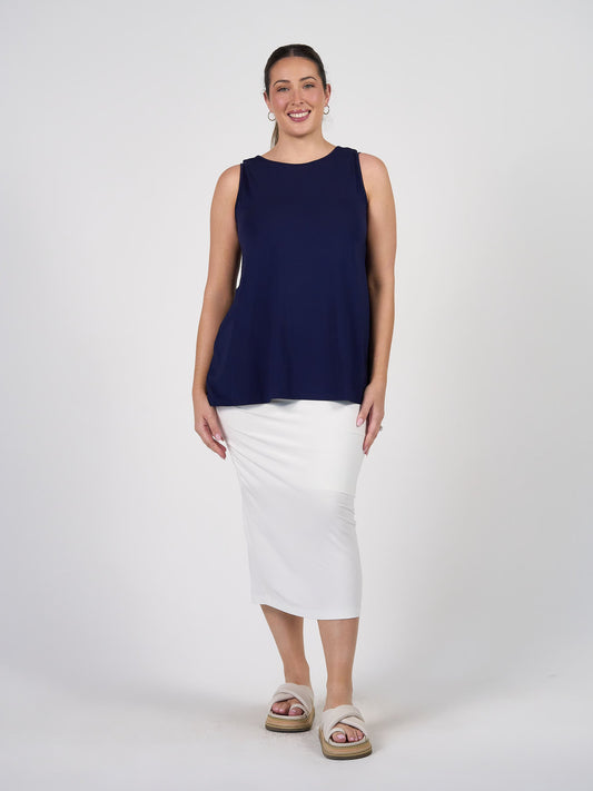 Lou Lou Alicia Reversible Bamboo Singlet Top (Navy)