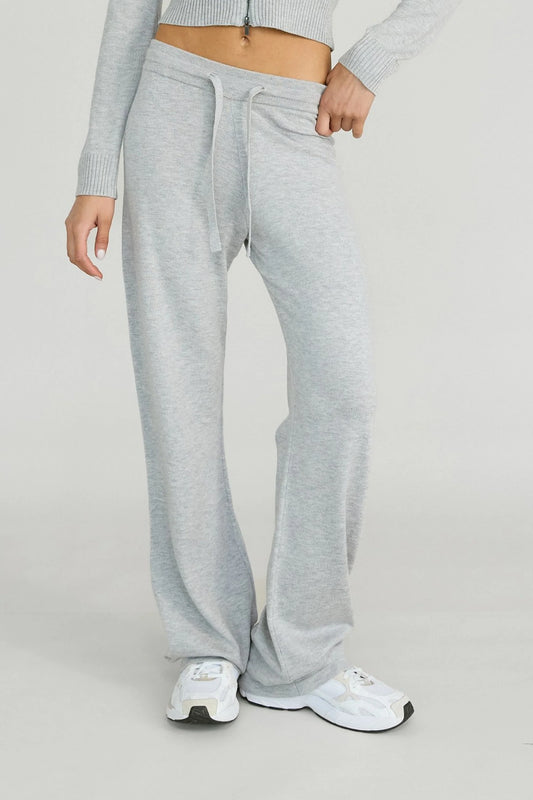 Wide Leg Knit Pant (Grey)
