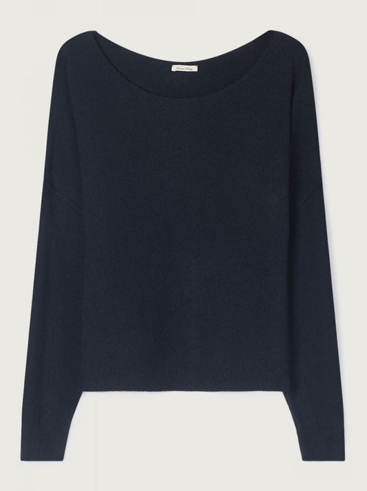 AMERICAN VINTAGE DAMSVILLE SLOUCHY BOAT NECK JUMPER (Black)