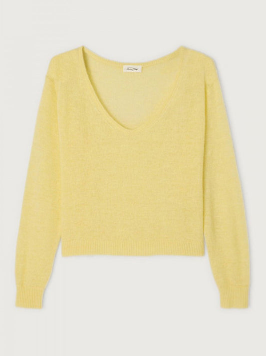 AMERICAN VINTAGE DUMY FINE V NECK JUMPER (Shell)