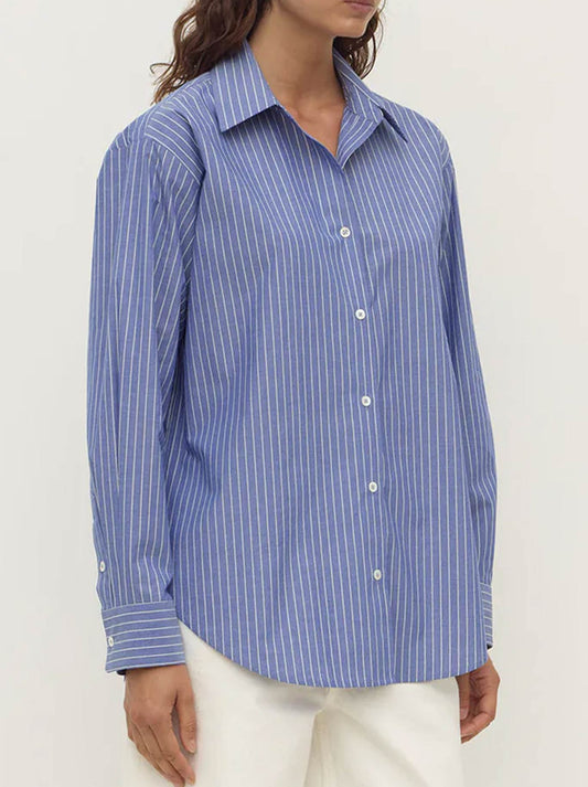 ASSEMBLY LABEL ANAIS STRIPE LONG SLEEVE SHIRT (Blue White Stripe)