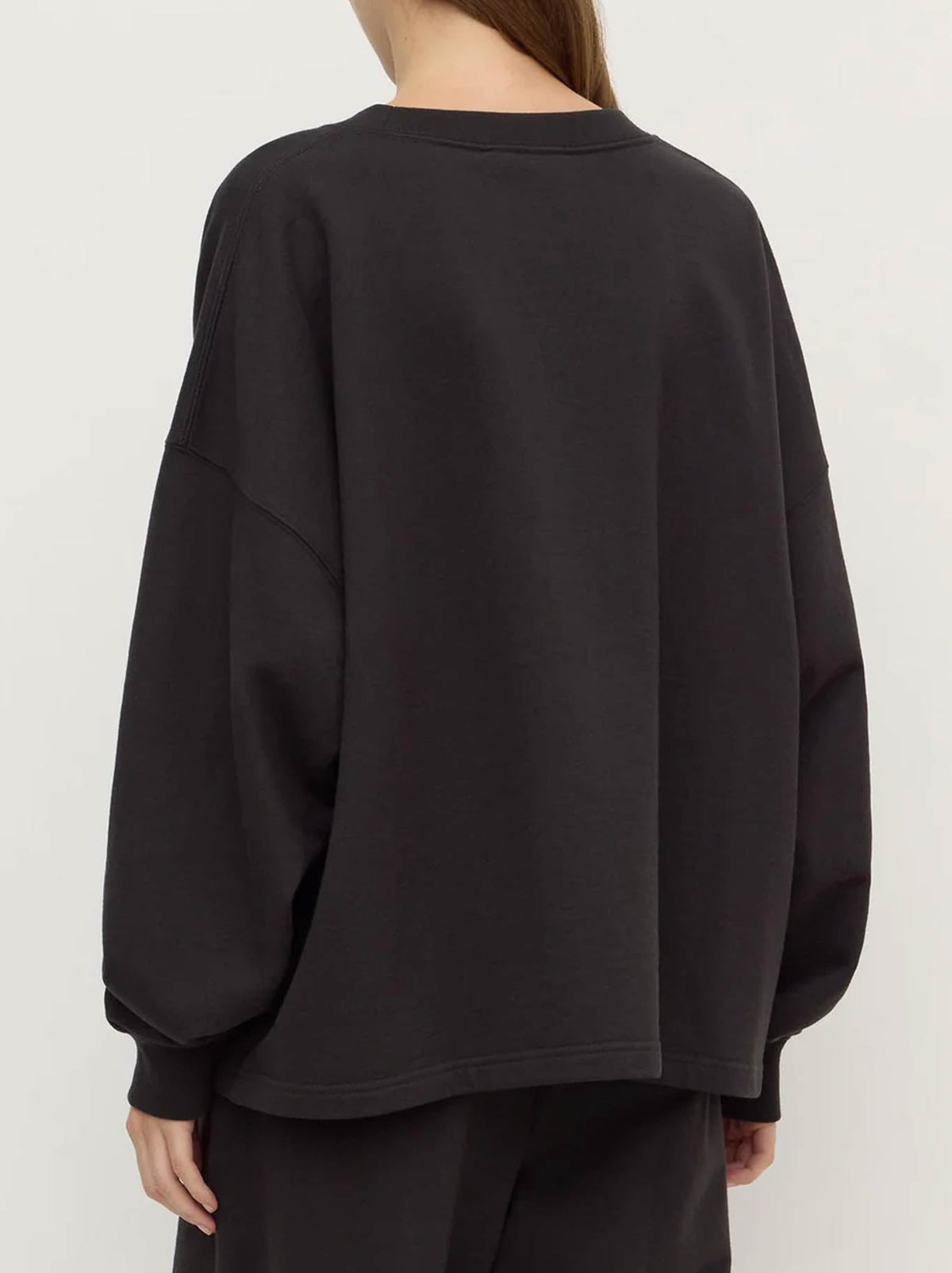 ASSEMBLY LABEL BRUSHED COTTON LOUNGE SWEATER (Black)