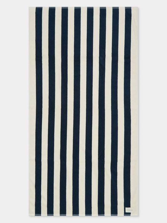 ASSEMBLY LABEL COTTON BEACH TOWEL (Navy/Cream)
