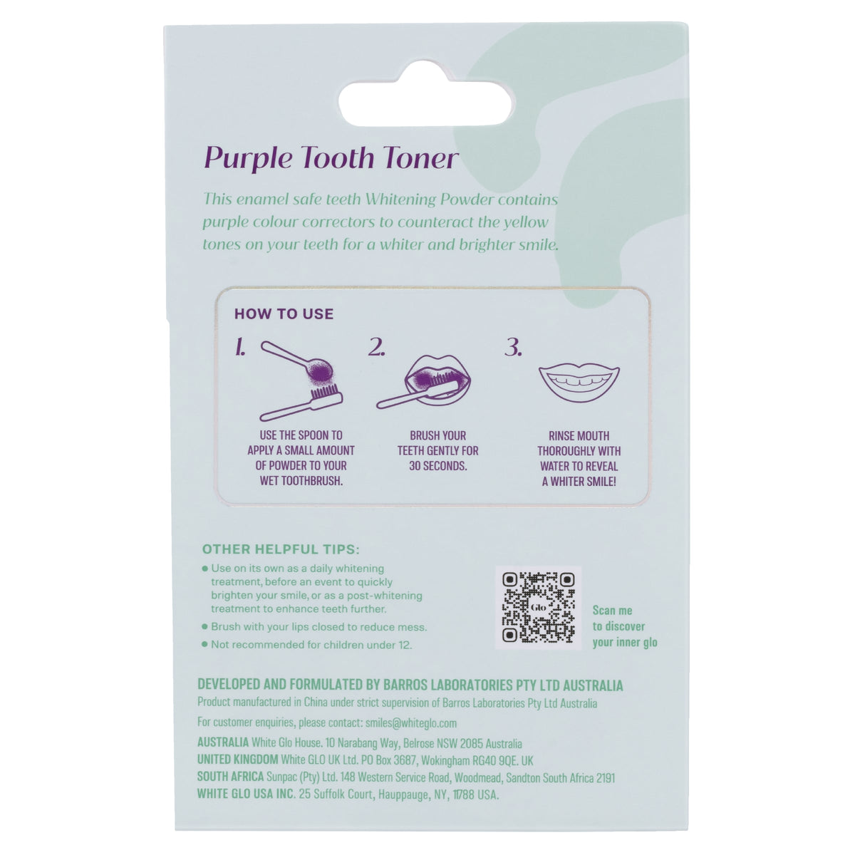 White Glo Purple Tooth Toner Whitening Powder