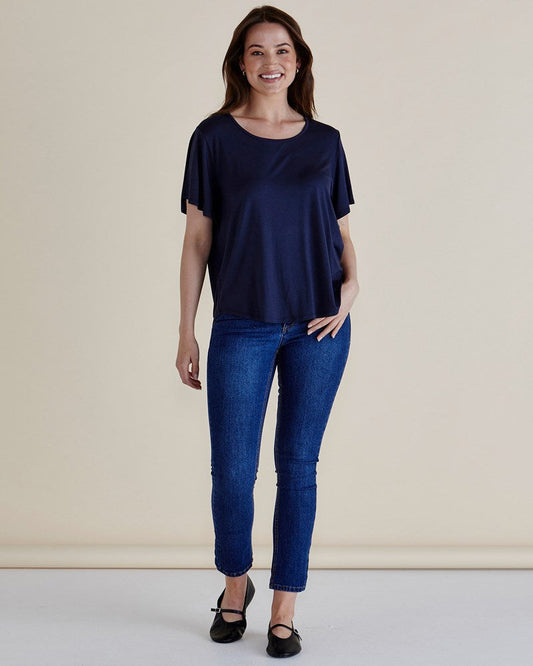 Betty Basics Everleigh Bamboo Tee (Navy)