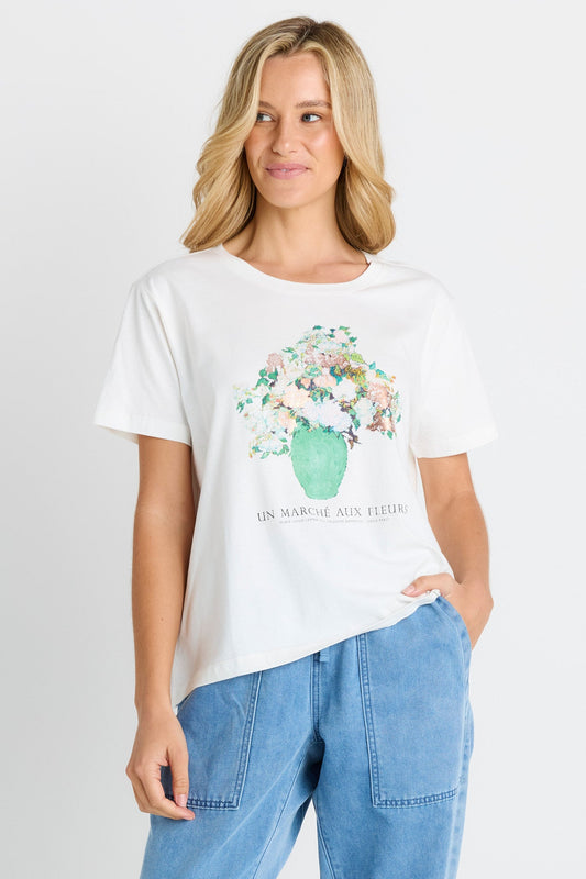 Betty Basics Ellia Crew Tee (Flower Print)