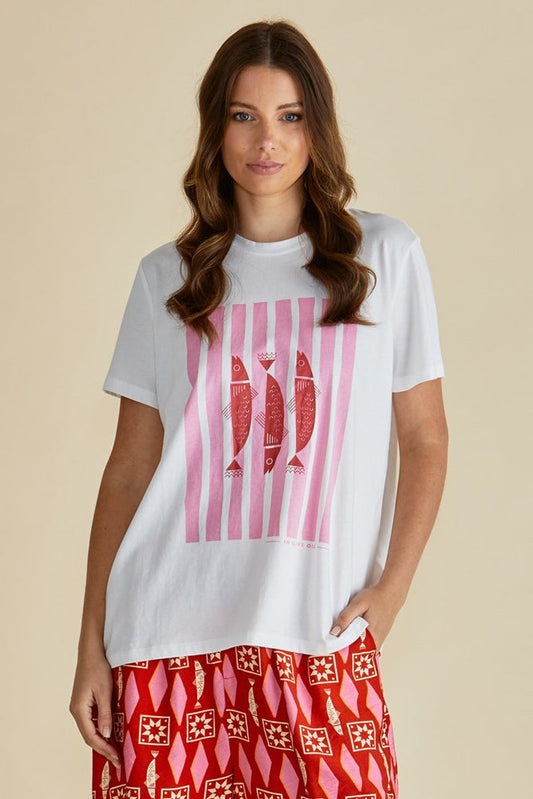 Betty Basics Ellia Crew Tee (Sardinia Print)