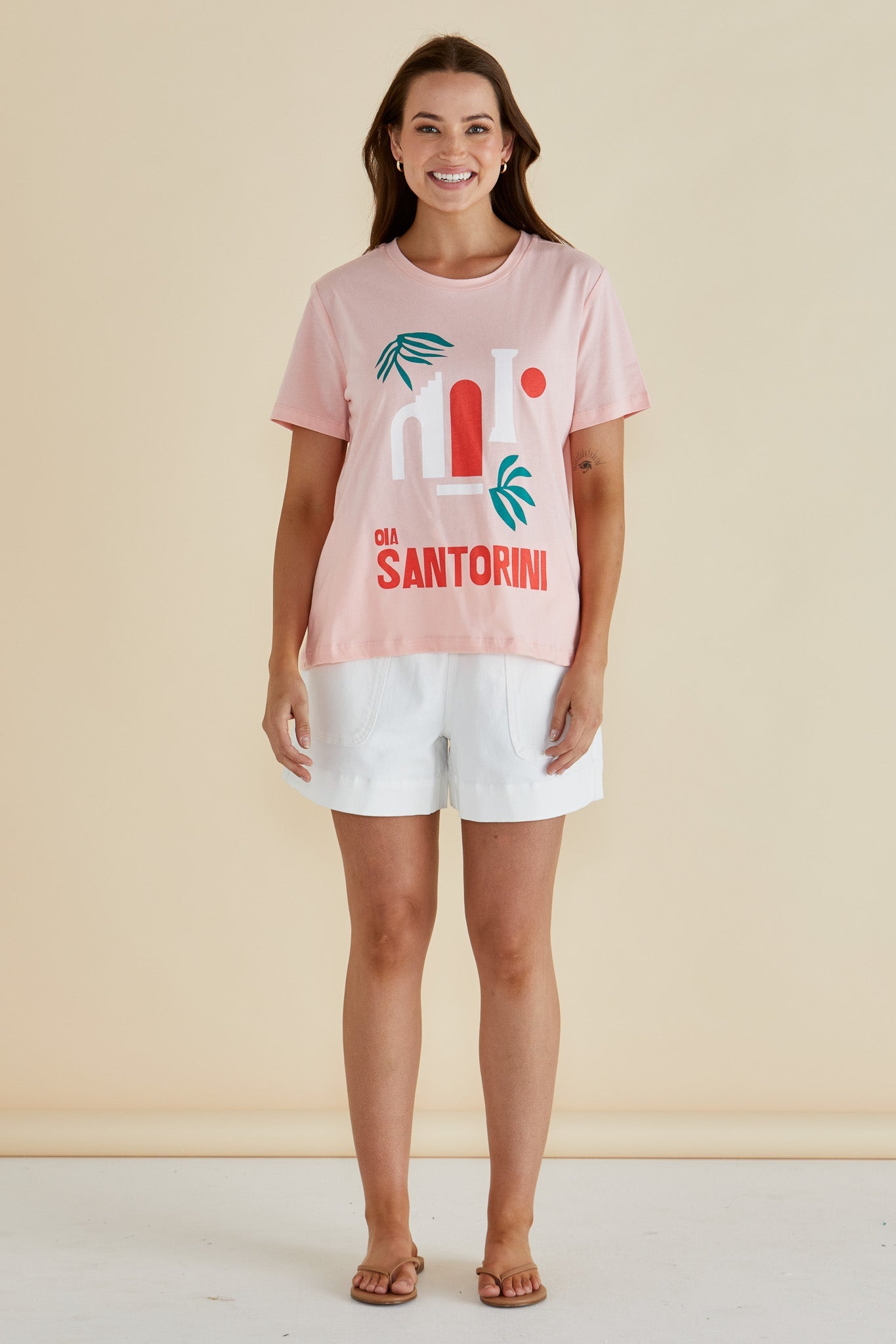 Betty Basics Ellia Crew Tee (Santorini Print)