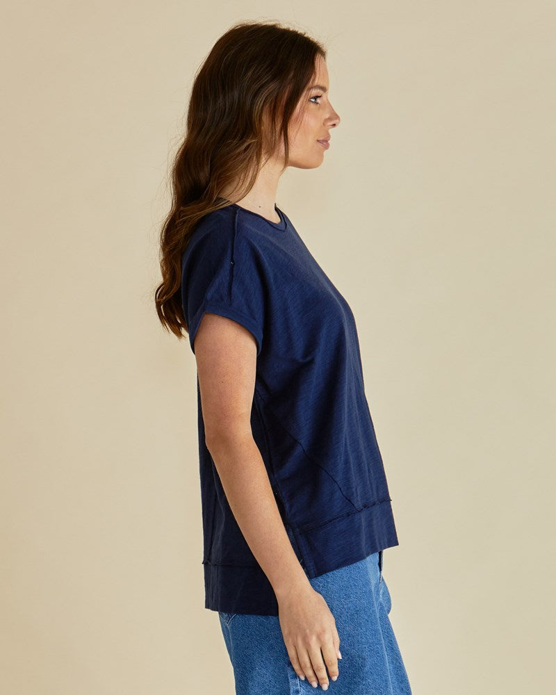 Betty Basics Shirley Short Sleeve Tee (Navy)