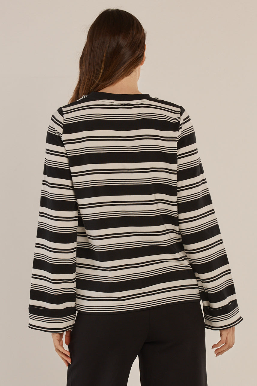 Betty Basics Arden Top (Black/White Stripe)