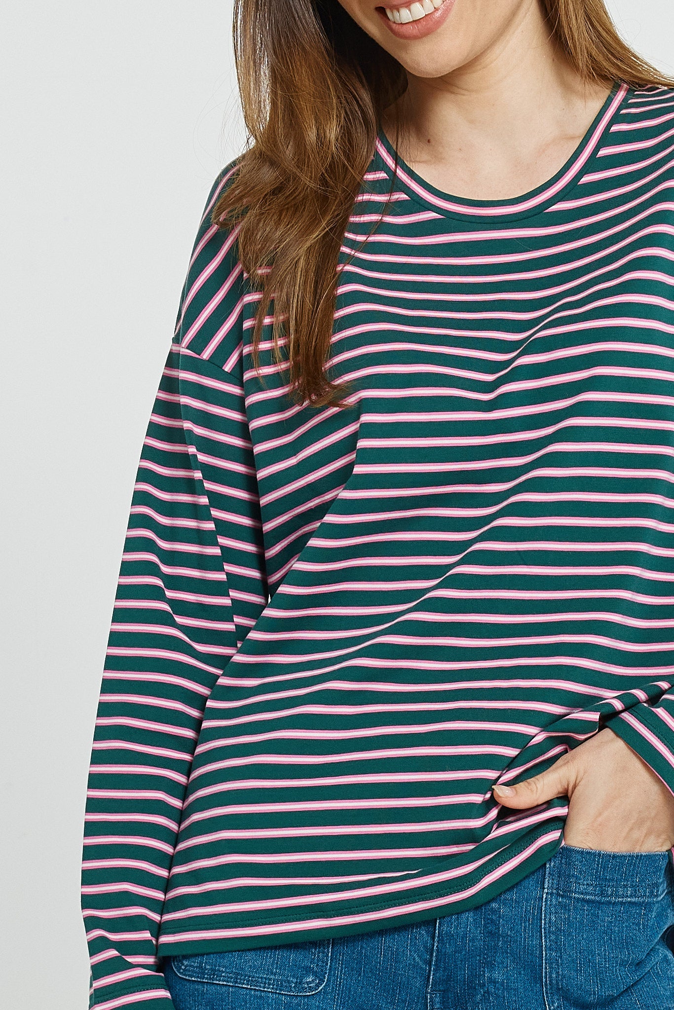 Betty Basics Vienna Tee (Green/Pink/White Stripe)