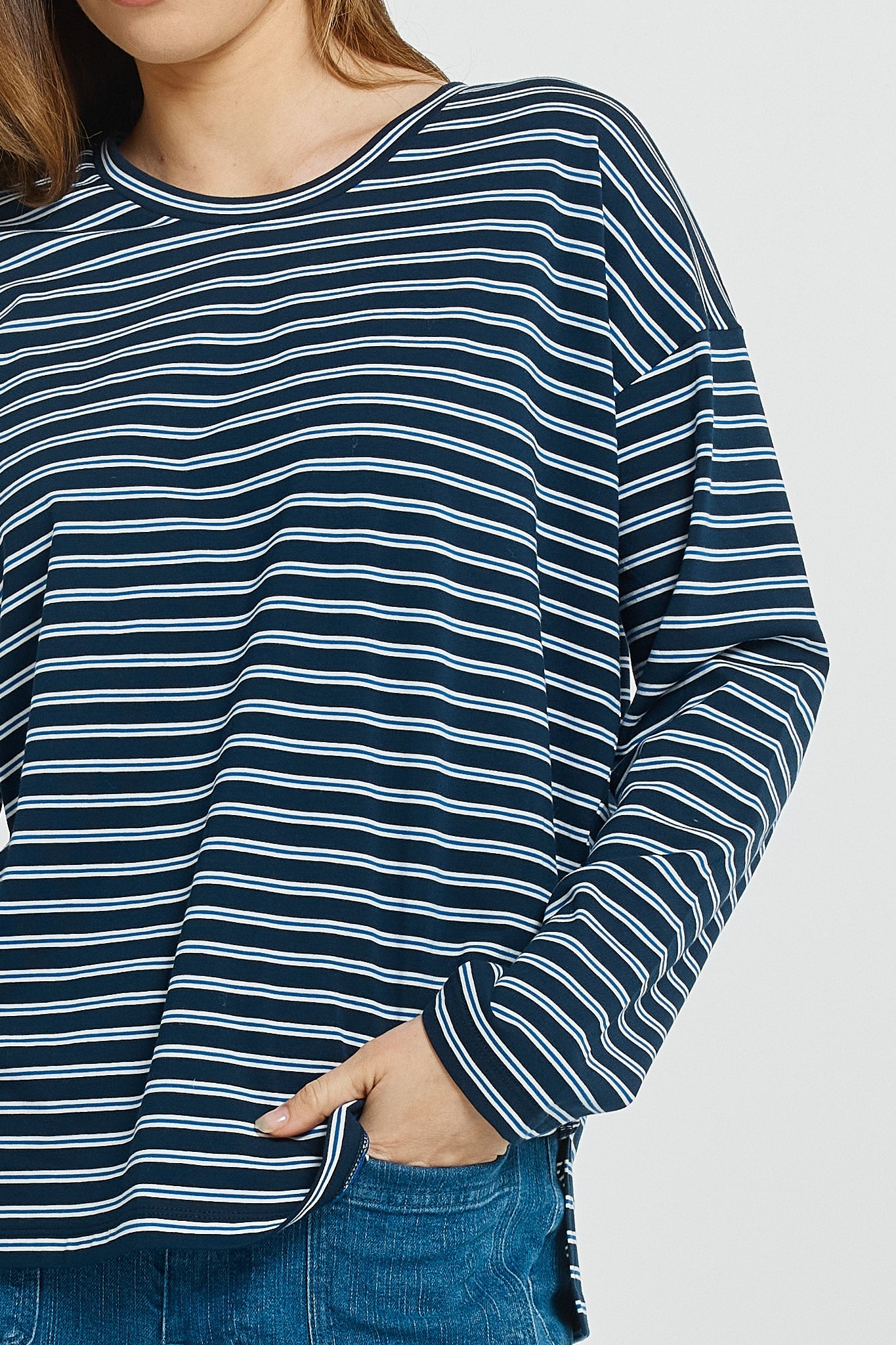 Betty Basics Vienna Tee (Navy/White/Blue Stripe)