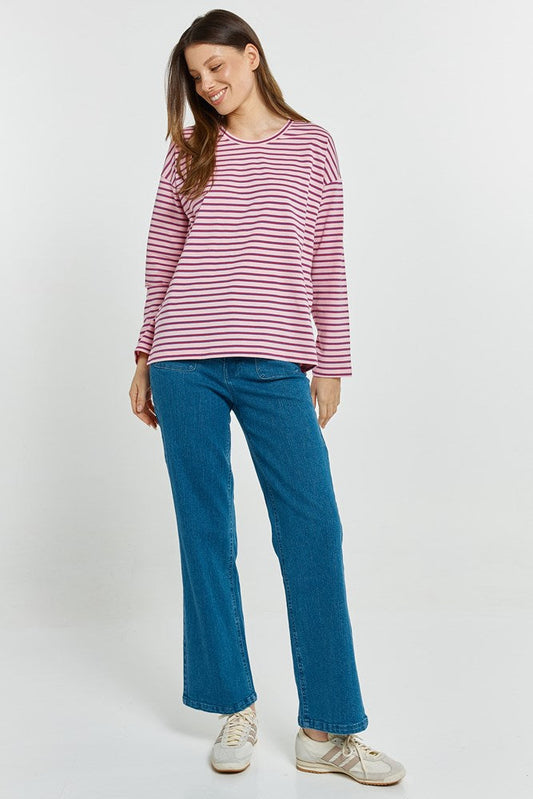 Betty Basics Vienna Tee (Pink/Purple/Red Stripe)