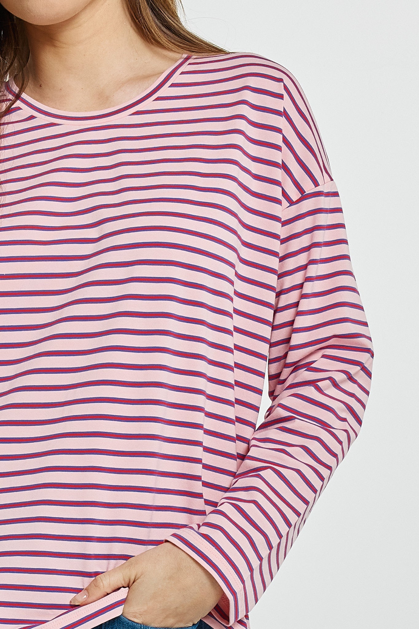 Betty Basics Vienna Tee (Pink/Purple/Red Stripe)