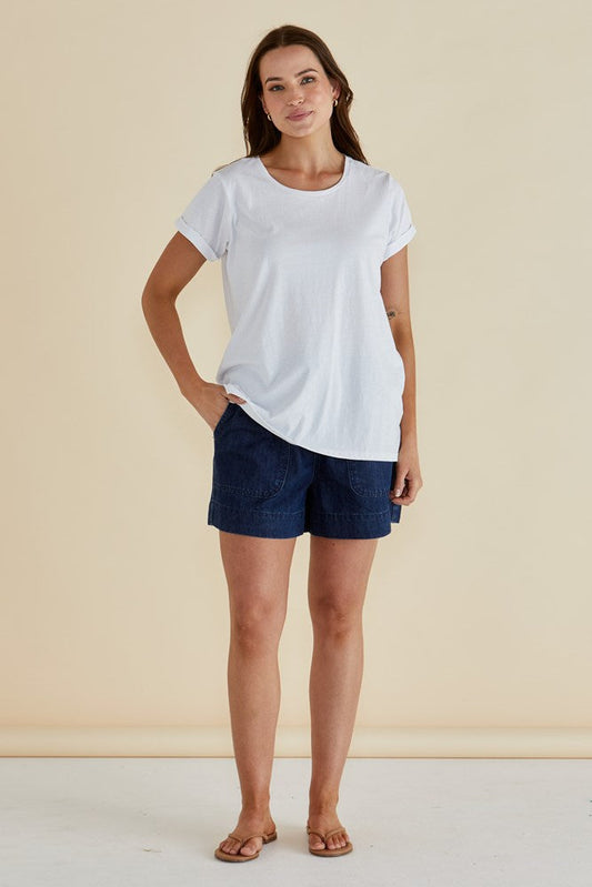 Betty Basics Caia Crew Tee (White)